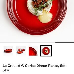 Le Creuset Cerise Red Dinner Plates, Set of 4
